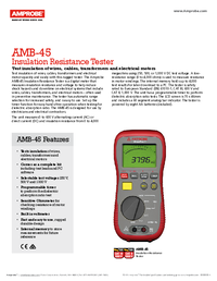Thumbnail of document Data Sheet - AMB-45 Insulation Resistance Tester